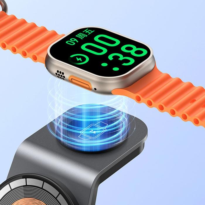 OEM - REMAX RP-W85 Zunya 20.5W Aluminium 3-i-1 Magnetisk Trådlös Laddare