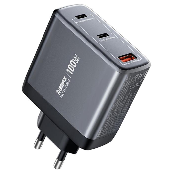 OEM - REMAX U2-ACC 100W Snabbladdare 100W med Type-C och USB-A, EU-kontakt