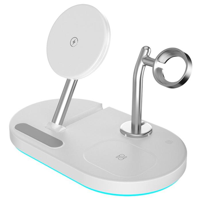 OEM - Trådlös laddningsställ Multifunktionellt Fällbart Magnetladdare - Vit