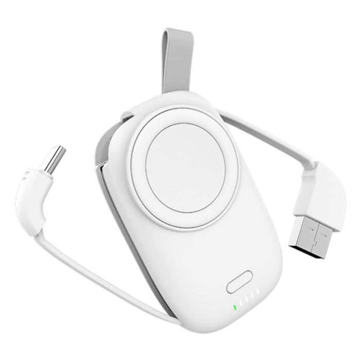 OEM - Magnetisk trådlös laddare för Apple Watch, 1200mAh, med Type-C/USB kabel