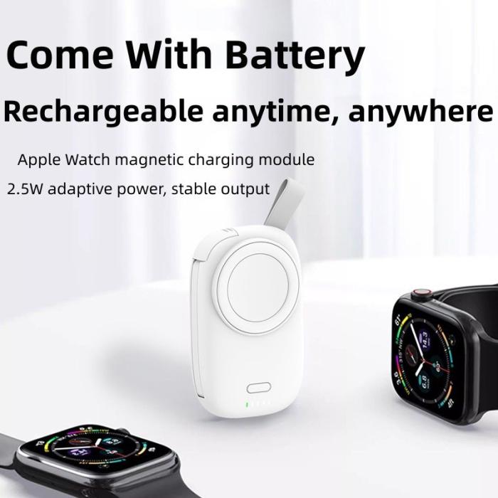 OEM - Magnetisk trådlös laddare för Apple Watch, 1200mAh, med Type-C/USB kabel