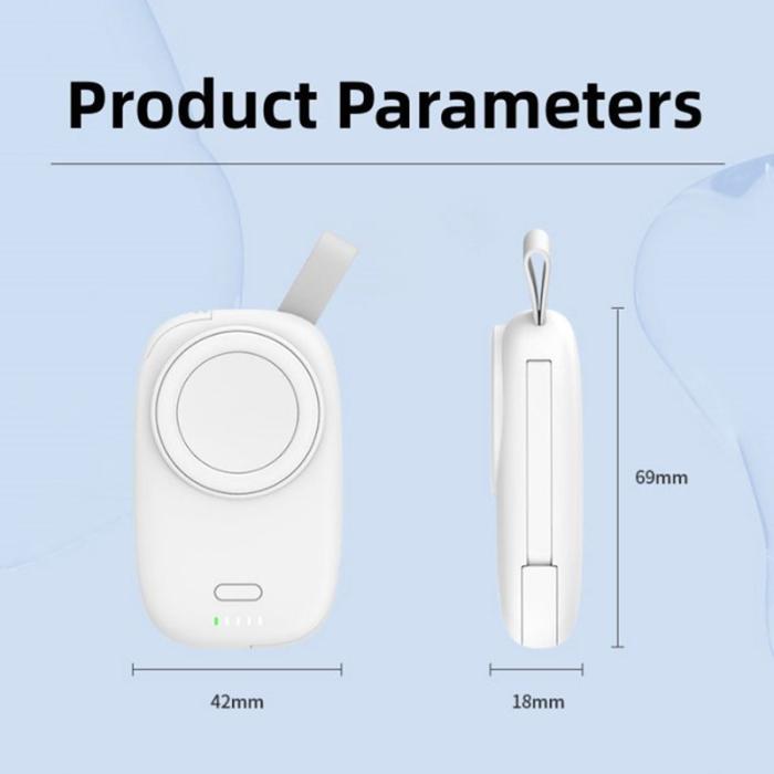 OEM - Magnetisk trådlös laddare för Apple Watch, 1200mAh, med Type-C/USB kabel