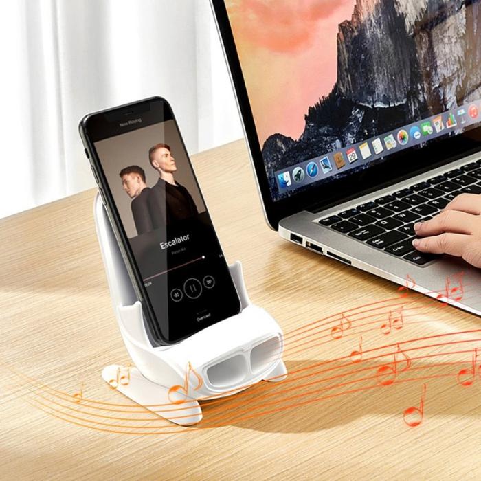 OEM - Magnetisk Adapter Trådlös Laddningsställ med Ljudförstärkare - Rosa