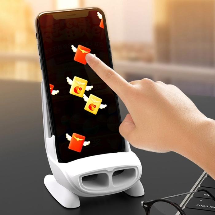 OEM - Magnetisk Adapter Trådlös Laddningsställ med Ljudförstärkare - Rosa