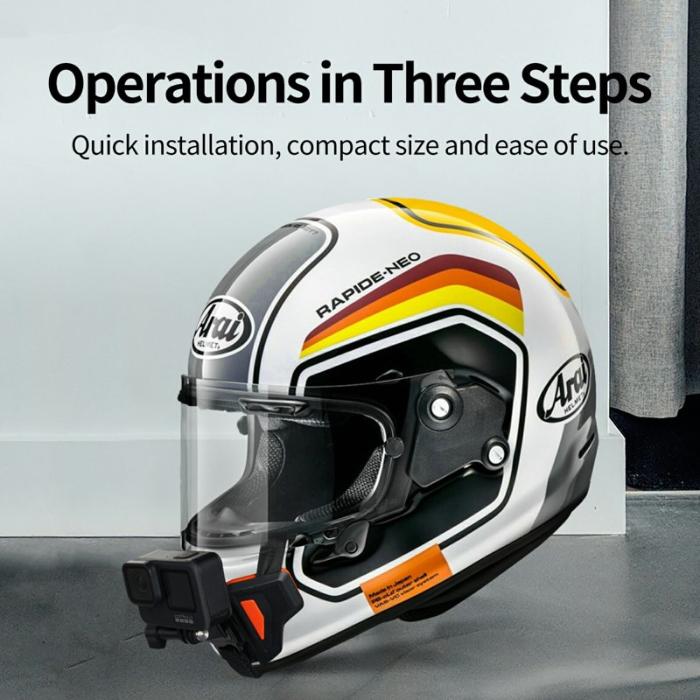 TELESIN - TELESIN GP-HBM-MT2 Fäste för GoPro Motorcykelhjälm Svart