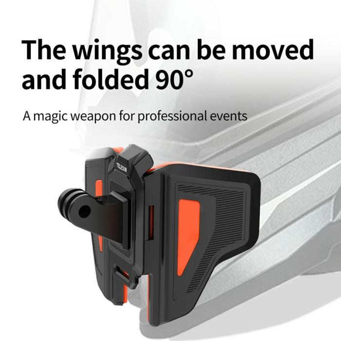 TELESIN - TELESIN GP-HBM-MT2 Fäste för GoPro Motorcykelhjälm Svart