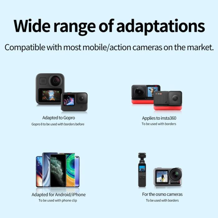 TELESIN - TELESIN GP-HBM-MT2 Fäste för GoPro Motorcykelhjälm Svart