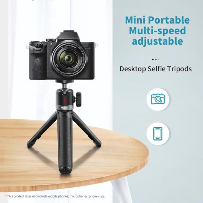TELESIN - TELESIN GP-MNP-091-W Mini Selfie Stick Tripod Svart