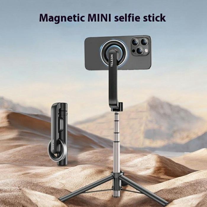 TELESIN - TELESIN WS-22005 Mini Selfie Stick Tripod Aluminium Svart