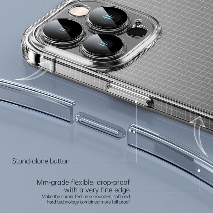 SULADA - SULADA Crystal Steel Series iPhone 15 Pro Skal TPU+Glas Transparent