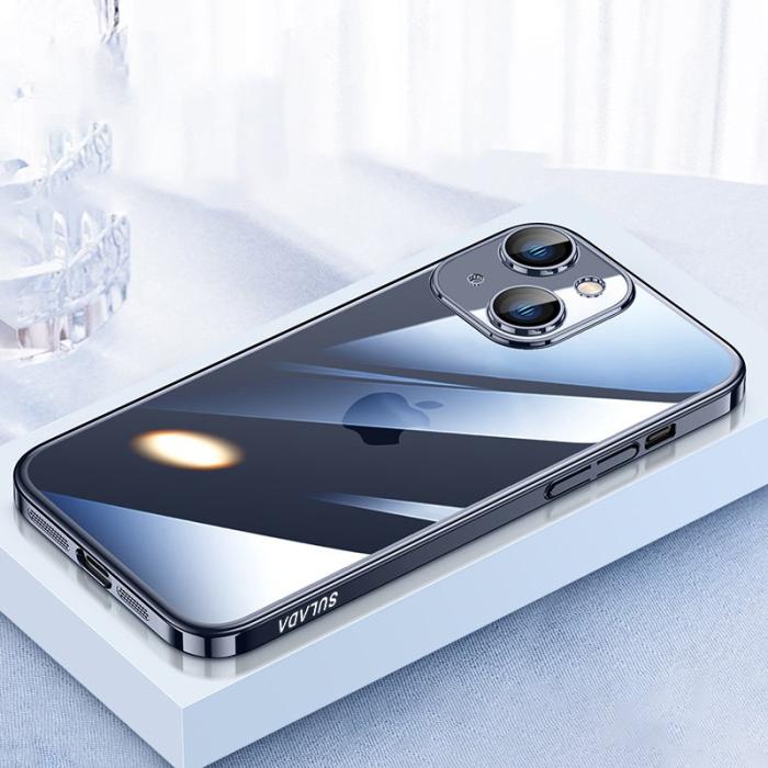 SULADA - SULADA Crystal Steel Series iPhone 15 Skal TPU+Glas Klar Blå