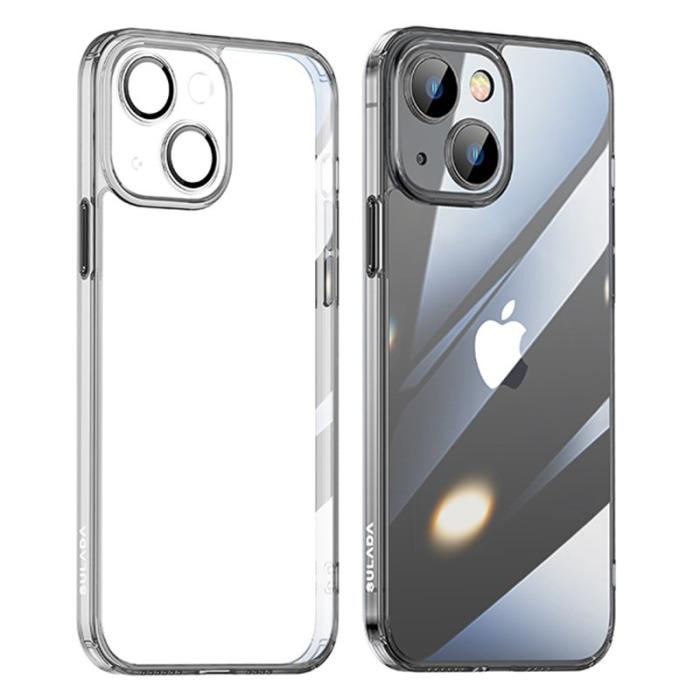 SULADA - SULADA Crystal Steel TPU+Härdat Glas Skal för iPhone 15 Transparent Svart