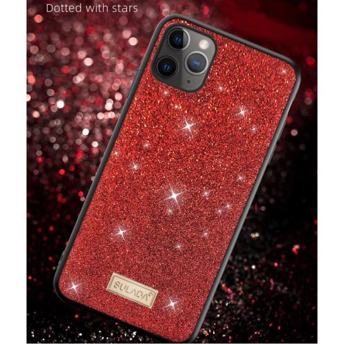 SULADA - SULADA Dazzling Glittery TPU Skal för iPhone 12/12 Pro - Röd