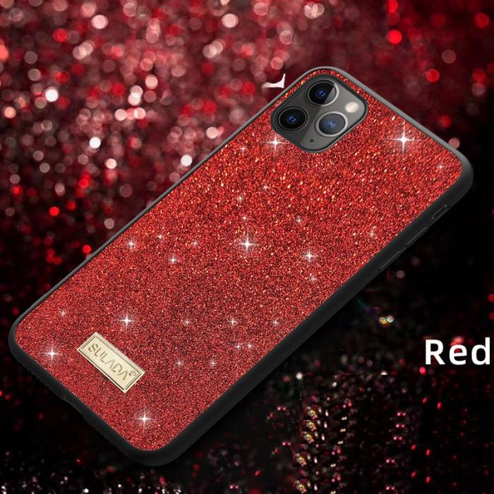 SULADA - SULADA Dazzling Glittery TPU Skal för iPhone 12/12 Pro - Röd