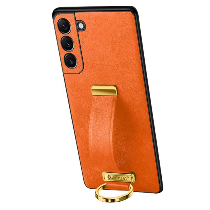 SULADA - SULADA Fashion Series Galaxy S24+ Skal Läder+PC+TPU Orange