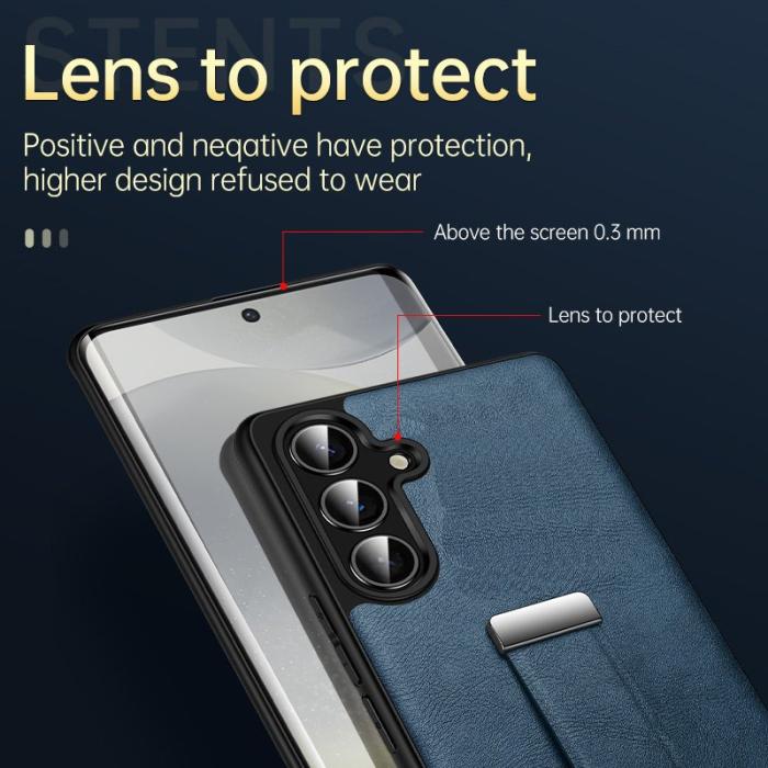 SULADA - SULADA Fashion Series Galaxy S25 Skal Läder Svart