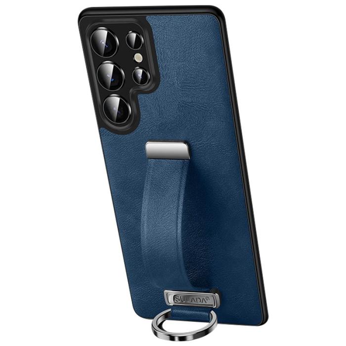 SULADA - SULADA Fashion Series Galaxy S25 Ultra Skal Läder Blå