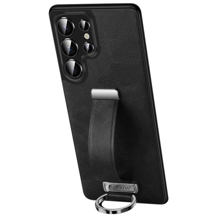 SULADA - SULADA Fashion Series Galaxy S25 Ultra Skal Läder Svart