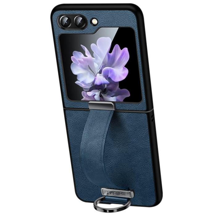 SULADA - SULADA Fashion Series Galaxy Z Flip7 FE 5G Skal Läder Blå