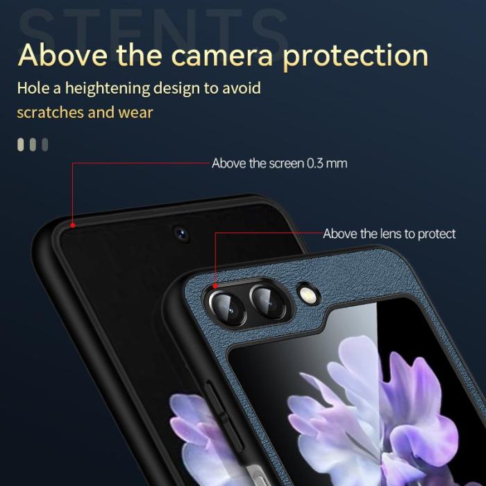 SULADA - SULADA Fashion Series Galaxy Z Flip7 FE 5G Skal Läder Svart