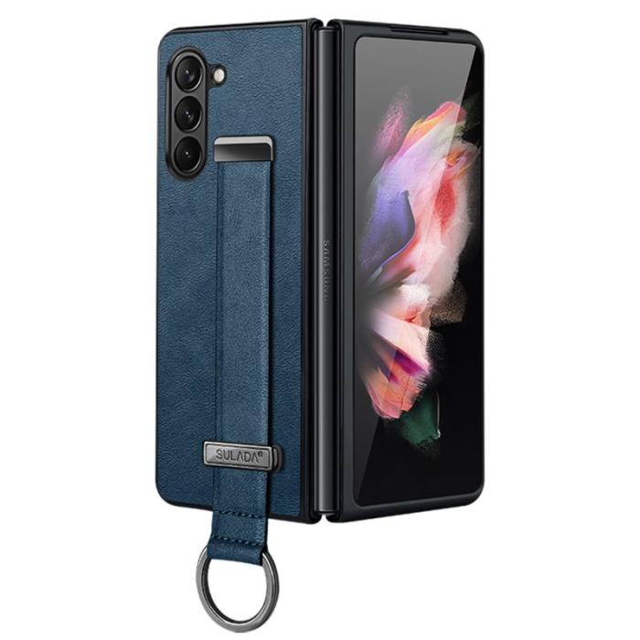 SULADA - SULADA Fashion Series Galaxy Z Fold5 Fodral Läder Blå