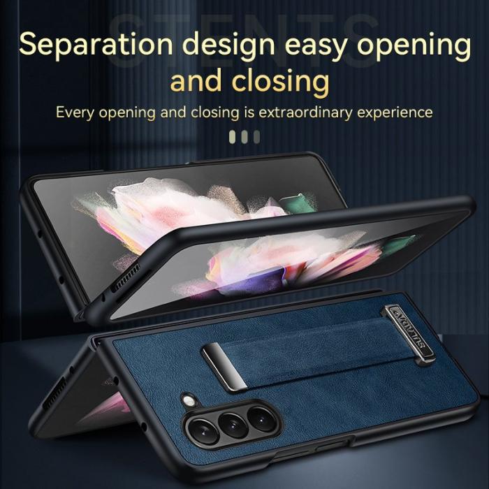 SULADA - SULADA Fashion Series Galaxy Z Fold5 Skal Läder Grön