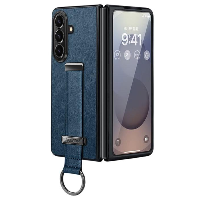 SULADA - SULADA Fashion Series Galaxy Z Fold7 Fodral PU Läder Blå