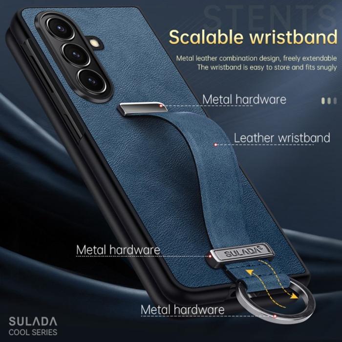 SULADA - SULADA Fashion Series Galaxy Z Fold7 Fodral PU Läder Svart
