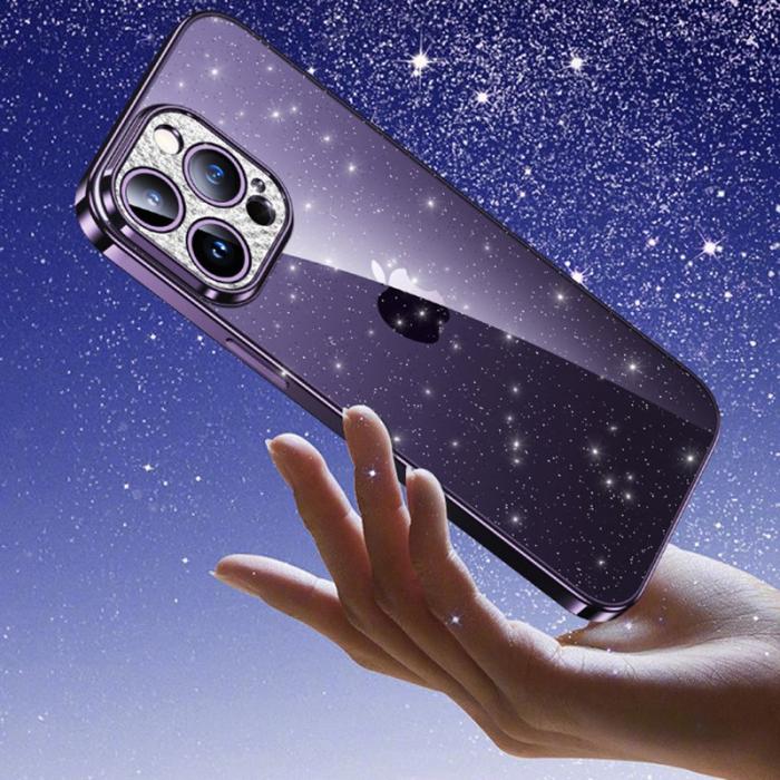 SULADA - SULADA iPhone 13 Pro Max Skal Glitter TPU Rhinestone Lila