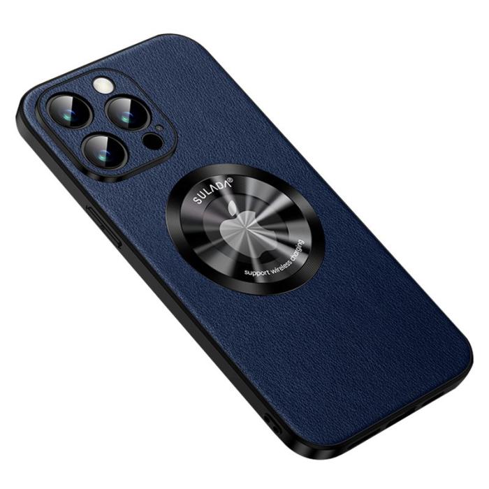 SULADA - SULADA iPhone 13 Pro Max Skal, PU Läder, MagSafe, Blå