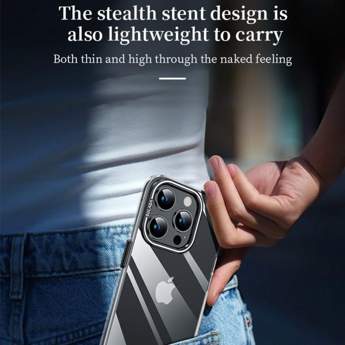 SULADA - SULADA iPhone 13 Pro Skal Fällbart Kamerastativ TPU+PC Klar Silver