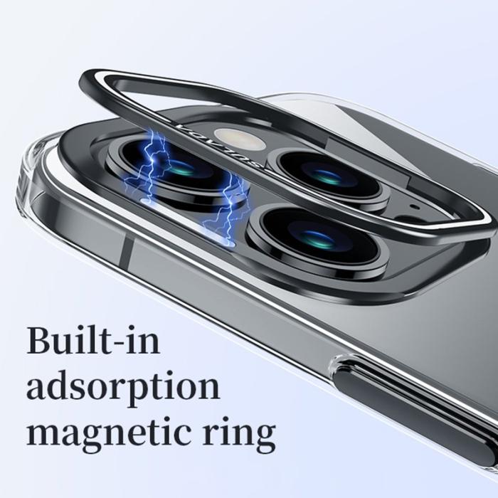 SULADA - SULADA iPhone 13 Pro Skal Fällbart Kamerastativ TPU+PC Klar - Svart