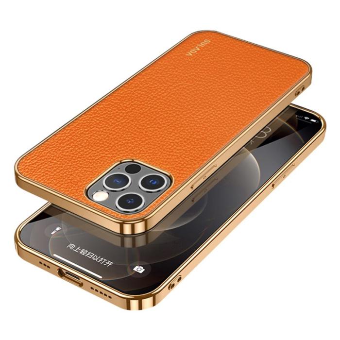 SULADA - SULADA iPhone 13 Pro Skal PU Läder Hybrid Orange 6.1 tum