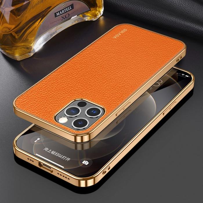 SULADA - SULADA iPhone 13 Pro Skal PU Läder Hybrid Orange 6.1 tum