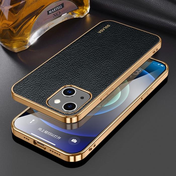 SULADA - SULADA iPhone 13 Skal PU Läder Svart Scratch-Resistant