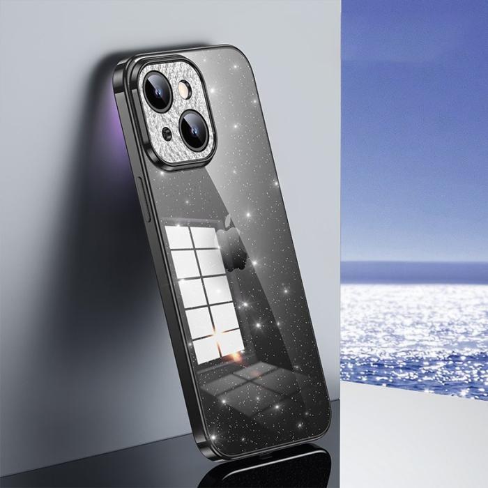 SULADA - SULADA iPhone 14 Plus Skal TPU Electroplating Rhinestone Svart