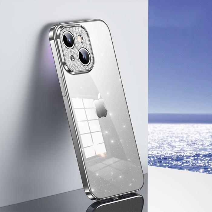 SULADA - SULADA iPhone 14 Plus Skal TPU Electroplating Rhinestone Vit