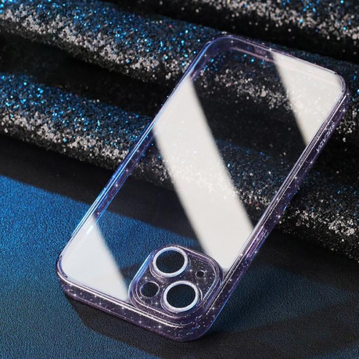 SULADA - SULADA iPhone 14 Plus Skal TPU Ram Tempererat Glas Lins Skydd Lila