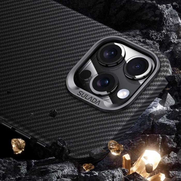 SULADA - SULADA iPhone 14 Pro Max Skal Carbon Fiber PU+TPU Svart