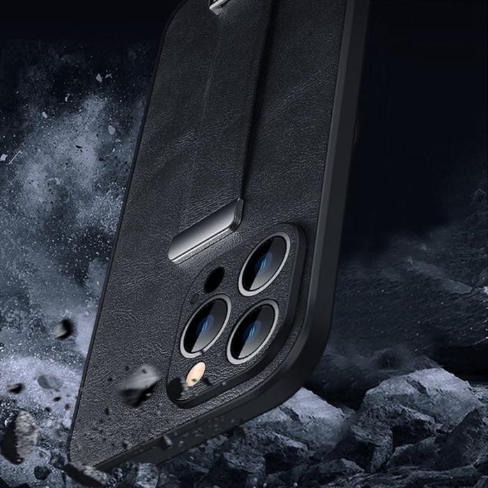 SULADA - SULADA iPhone 14 Pro Max Skal Crazy Horse PU Läder Brun