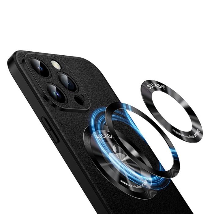 SULADA - SULADA iPhone 14 Pro Max Skal MagSafe PU Läder Grön Cowhide