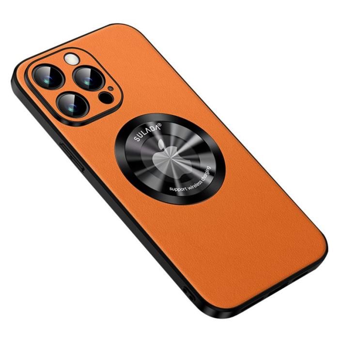 SULADA - SULADA iPhone 14 Pro Max Skal MagSafe PU Läder Orange