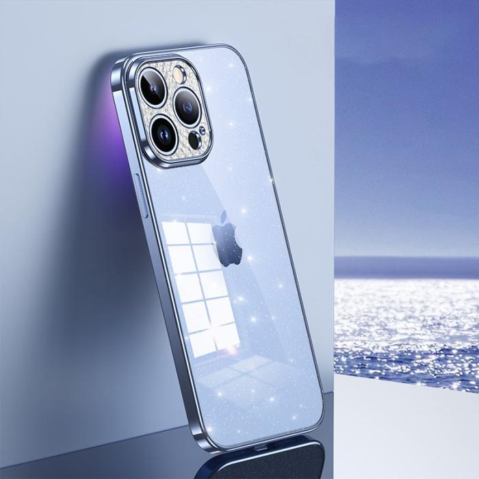 SULADA - SULADA iPhone 14 Pro Max Skal TPU Electroplating Blå Glitter