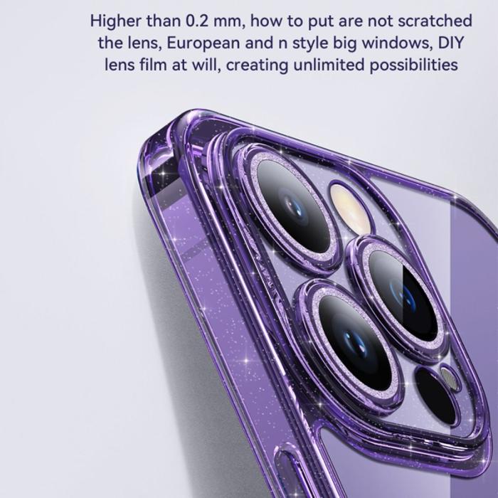 SULADA - SULADA iPhone 14 Pro Skal Glitter TPU Ram Elektroplätering Lila