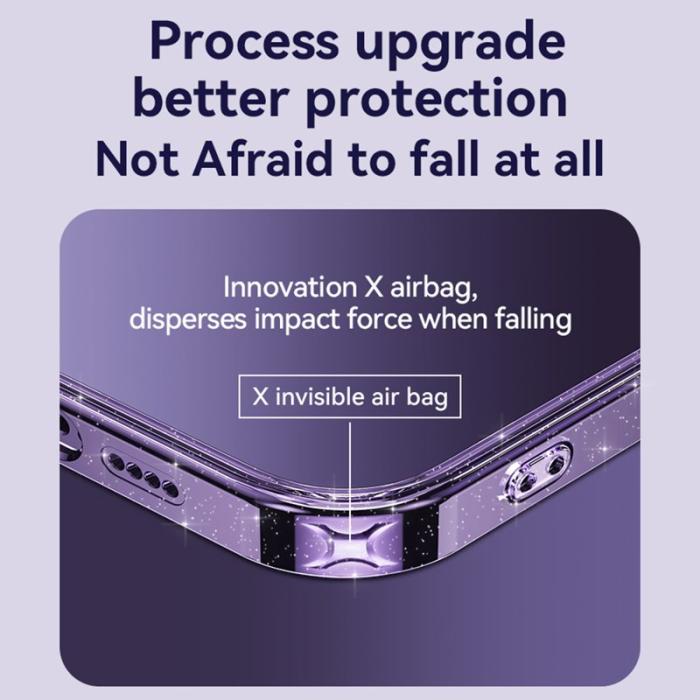 SULADA - SULADA iPhone 14 Pro Skal Glitter TPU Ram Elektroplätering Lila