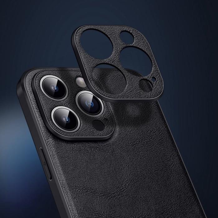 SULADA - SULADA Mobilskal till iPhone 14 Pro i PU Läder med Crazy Horse Textur - Svart