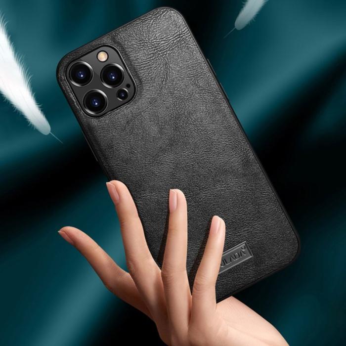 SULADA - SULADA Mobilskal till iPhone 14 Pro i PU Läder med Crazy Horse Textur - Svart