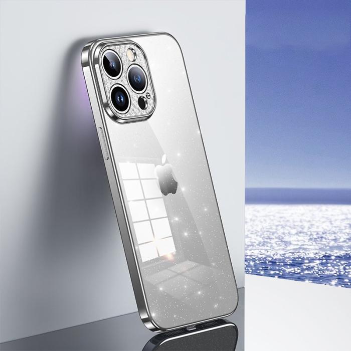 SULADA - SULADA iPhone 14 Pro Skal Rhinestone Glitter TPU Vit