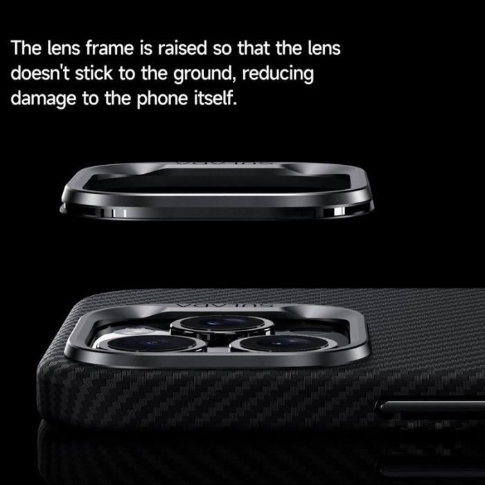 SULADA - SULADA iPhone 14 Pro Slim Skal Kolfiber PU+TPU Magnetisk Blå