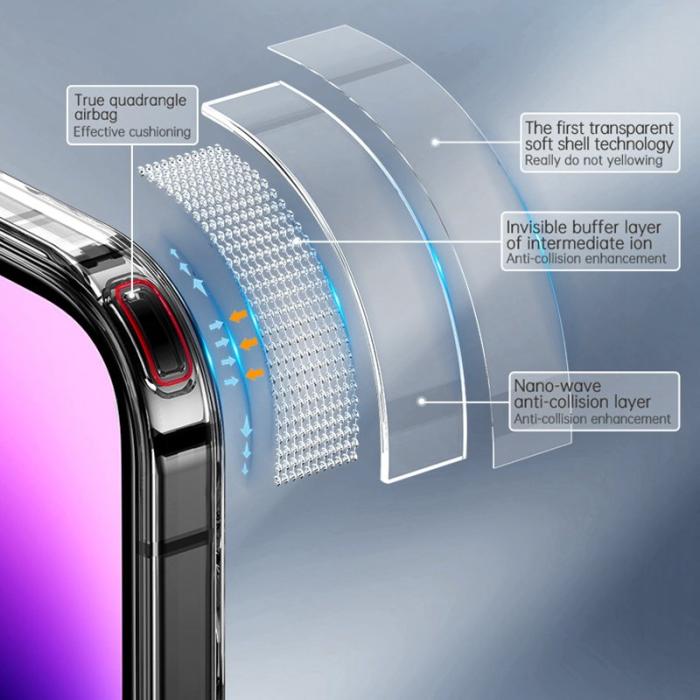 SULADA - SULADA iPhone 15 Plus Skal Crystal Steel TPU + Härdat Glas Blå